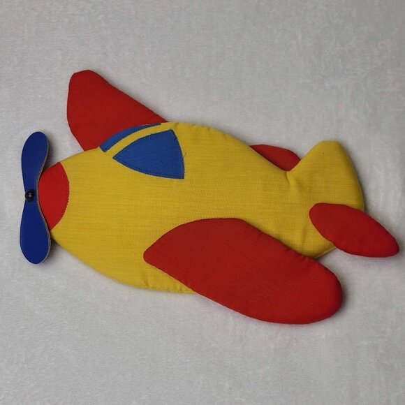 Vintage 1985 Wooltex Mimi Miller Plush Nursery Wall Art Airplane Dump Truck - Picture 6 of 10